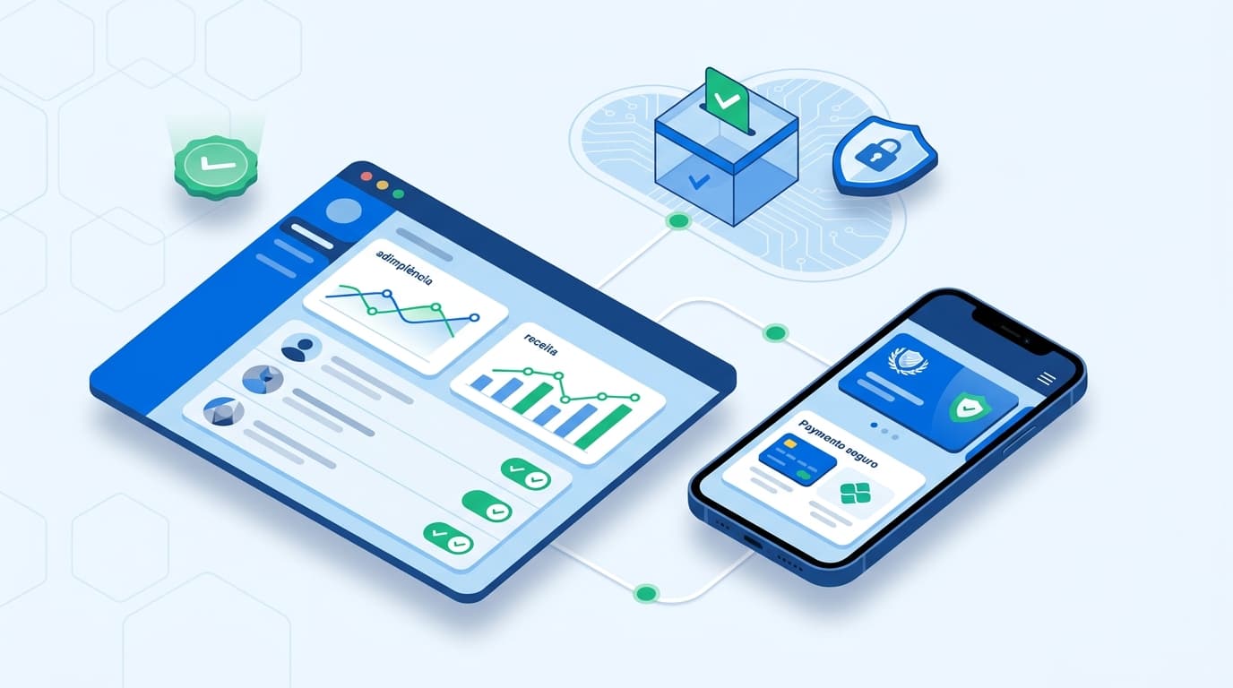 Painel da Softaliza para sindicatos com eleição online, cobrança da contribuição e interface responsiva no celular
