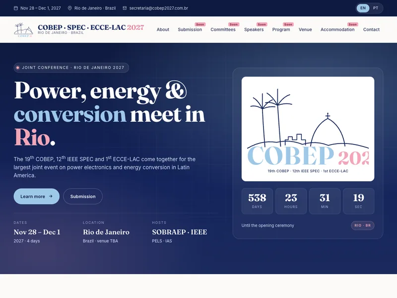 Hotsite COBEP · SPEC · ECCE-LAC 2027 — cobep2027.softaliza.com.br