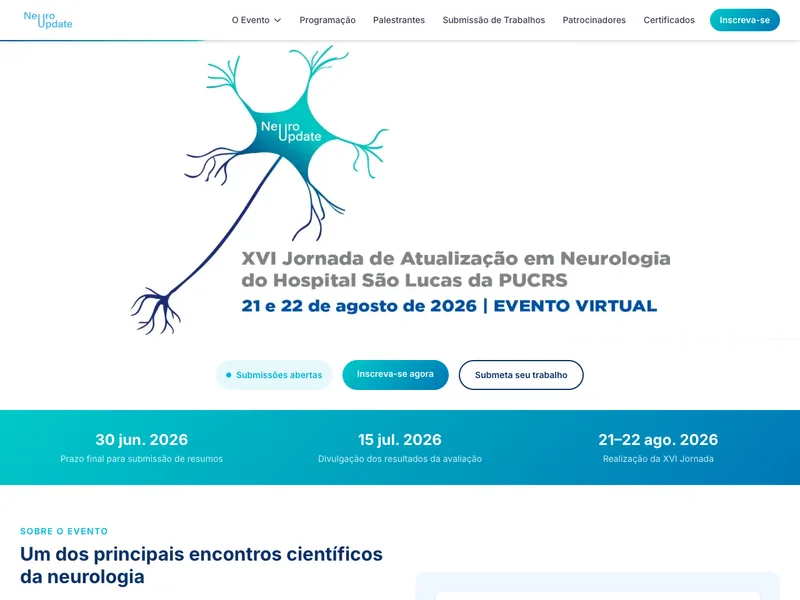 Hotsite Neuro Update — Jornada PUCRS 2026 — jornadapuc2026.softaliza.com.br