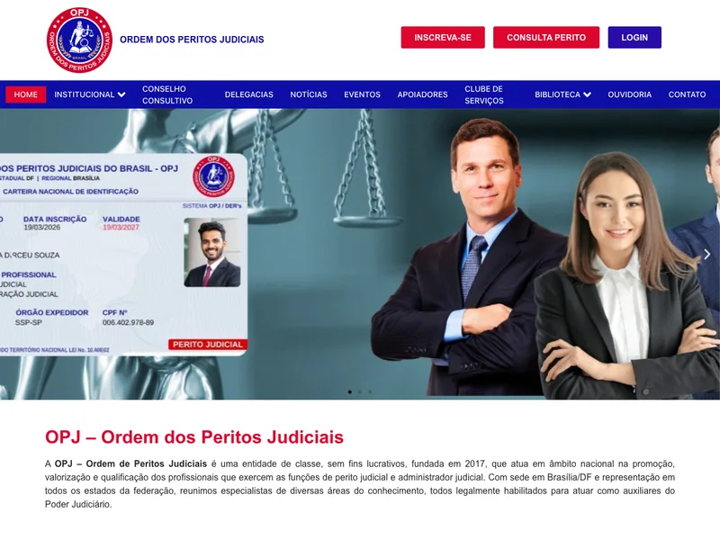 Site Ordem dos Peritos Judiciais — opj.org.br